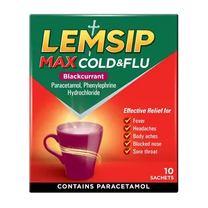 Lemsip Max Cold & Flu Sachets Blackcurrant Pack of 10