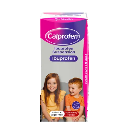 Calprofen Ibuprofen Suspension Strawberry Flavour 3+ Months 200ml