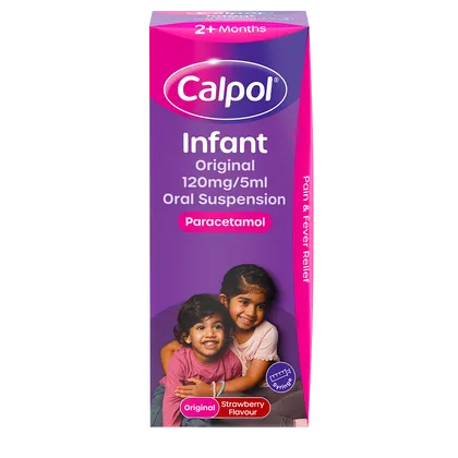 Calpol Infant Suspension, Paracetamol Medication, For 2+ Months, Strawberry Flavour, 200ml