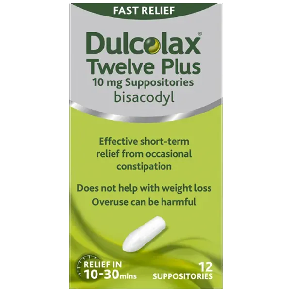 Dulcolax Laxative Suppositories 10mg Pack of 12
