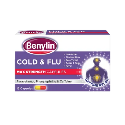 Benylin Cold & Flu Max Strength Capsules Pack of 16