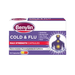 Benylin Cold & Flu Max Strength Capsules Pack of 16
