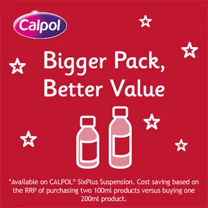 Calpol SixPlus Sugar Free Suspension Strawberry Flavour 6+ Years 200ml