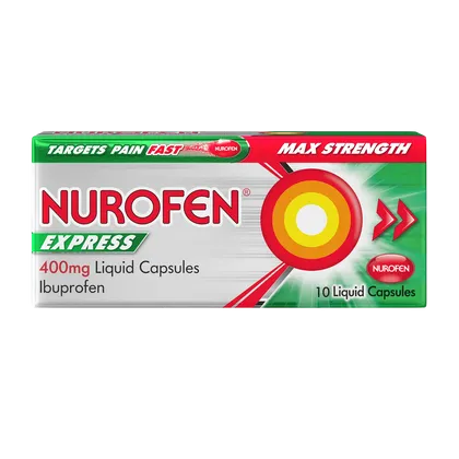 Nurofen Express Max Strength 400mg Liquid Capsules Pack of 10