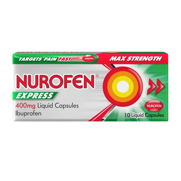 Nurofen Express Max Strength 400mg Liquid Capsules Pack of 10