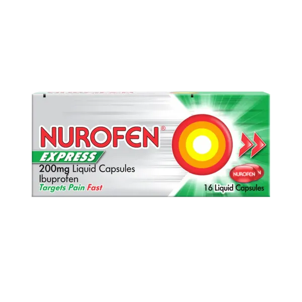 Nurofen Express 200mg Liquid Capsules Pack of 16