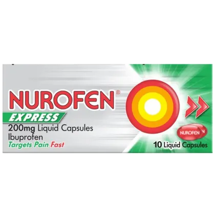 Nurofen Express 200mg Liquid Capsules Pack of 10