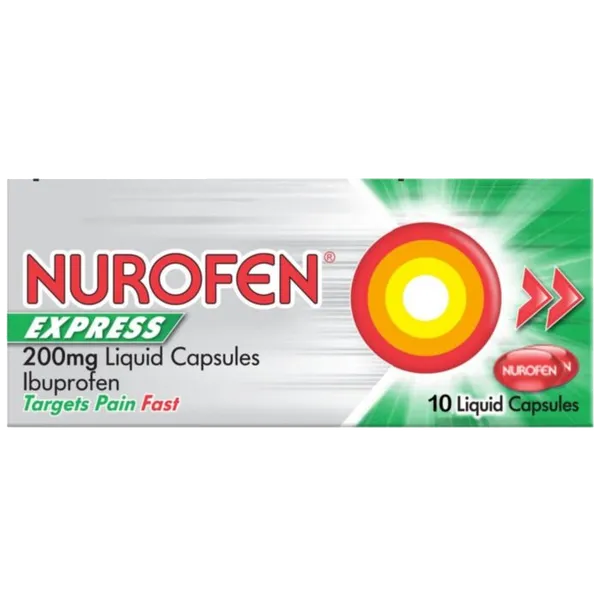 Nurofen Express 200mg Liquid Capsules Pack of 10