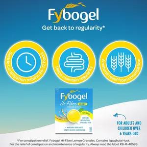 Fybogel Hi-Fibre Lemon Flavoured Laxative Sachets Pack of 10