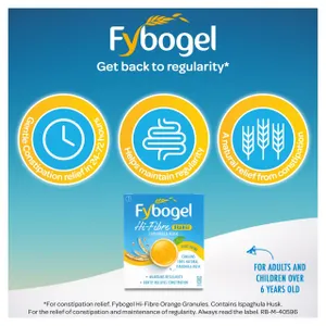 Fybogel Hi-Fibre Orange Flavoured Laxative Sachets Pack of 10