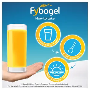 Fybogel Hi-Fibre Orange Flavoured Laxative Sachets Pack of 10