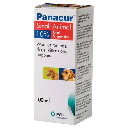 Panacur 10% Suspension Wormer For Cats & Dogs 100ml