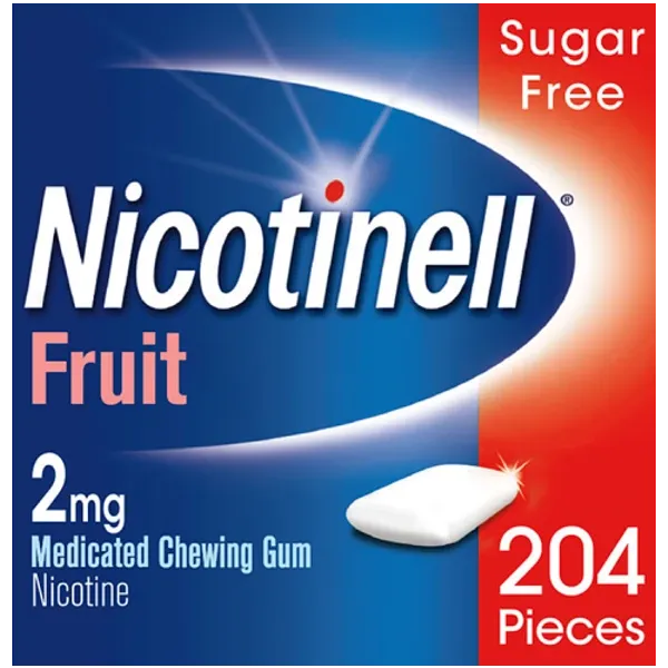 Nicotinell 2mg Chewing Gum Fruit Pack of 204