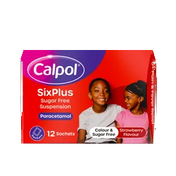 Calpol Six Plus Sugar-Free Strawberry Flavour Sachets 5ml Pack of 12