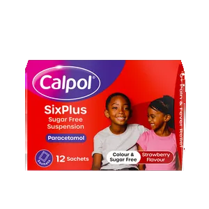 Calpol Six Plus Sugar-Free Strawberry Flavour Sachets 5ml Pack of 12