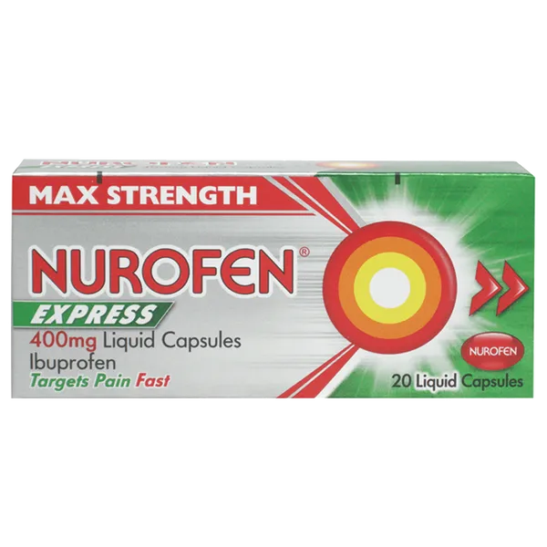 Nurofen Express Max Strength 400mg Liquid Capsules Pack of 20