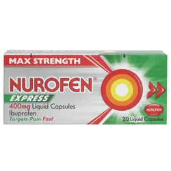 Nurofen Express Max Strength 400mg Liquid Capsules Pack of 20