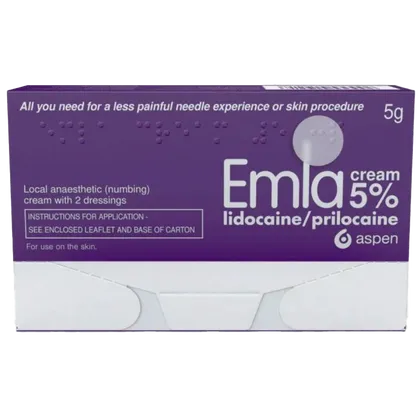 Emla Numbing Cream With 2 Dressings 5g