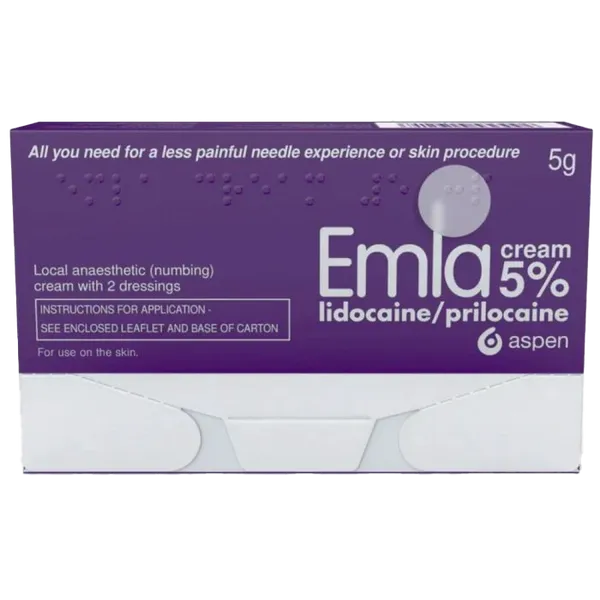 Emla Numbing Cream With 2 Dressings 5g