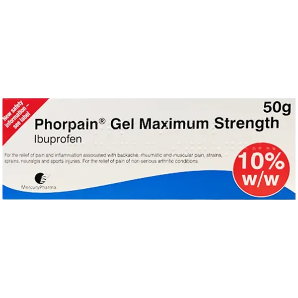 Phorpain Maximum Strength Ibuprofen Gel 50g