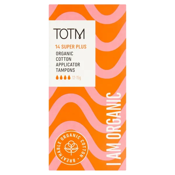 TOTM Organic Applicator Tampons Super Plus Pack of 14