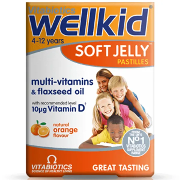 Vitabiotics Wellkid Soft Jelly Pastilles Strawberry Pack Of 30