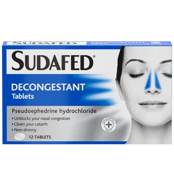 Sudafed Decongestant Tablets Pack Of 12